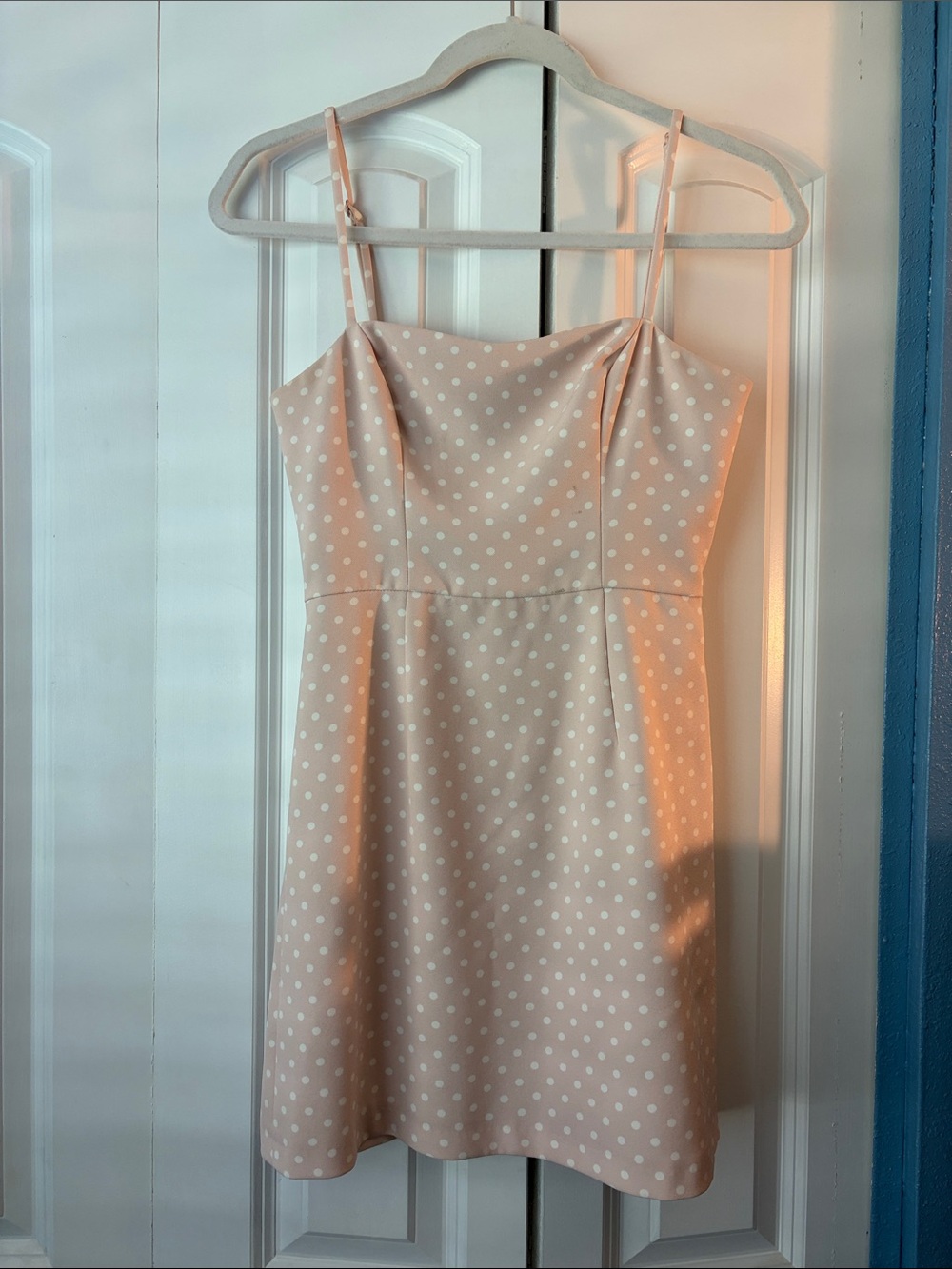 French Connection Light Blush Polka Dot Mini Dress